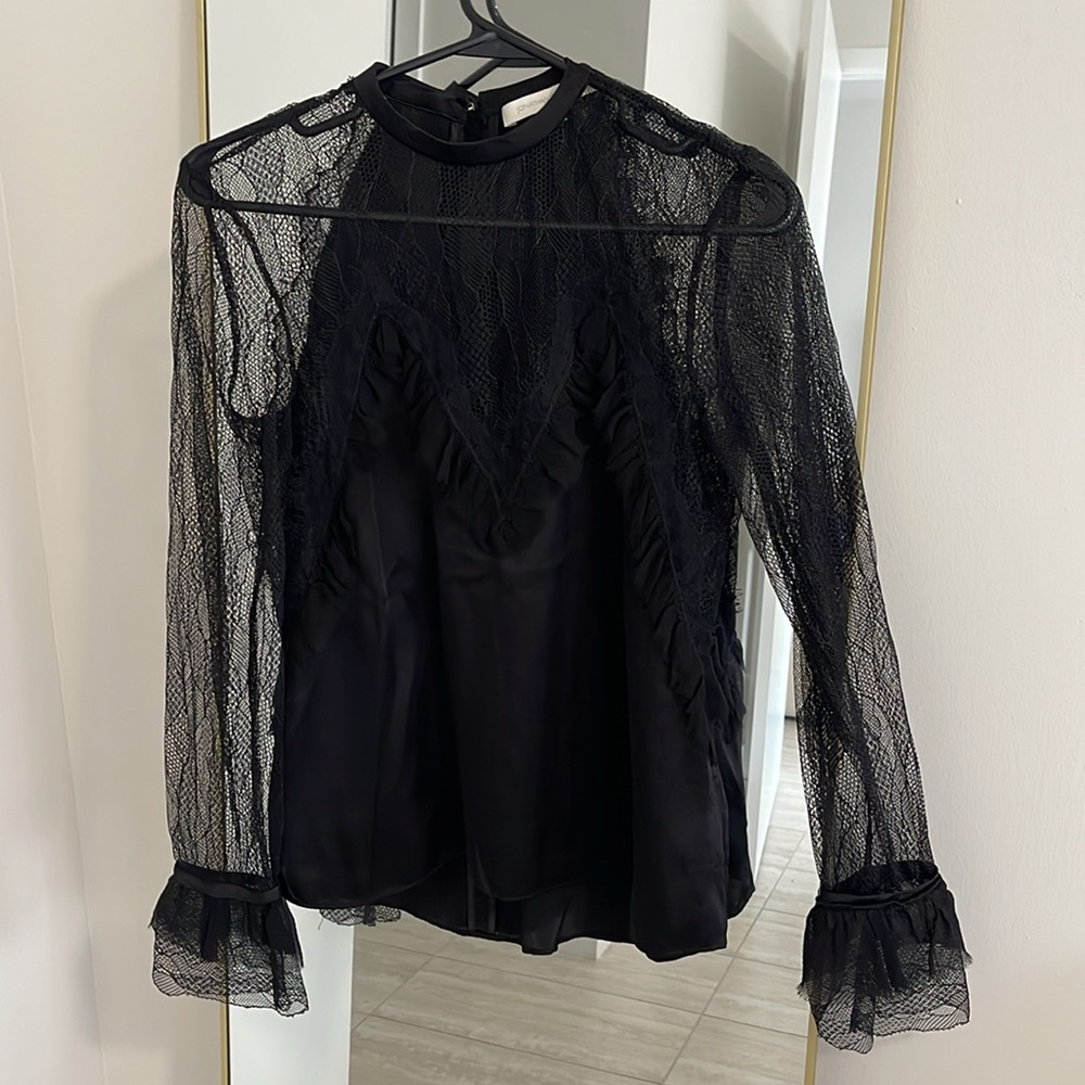 Jonathan Simkhai Lace and Silk Blouse - Picture 2 of 6